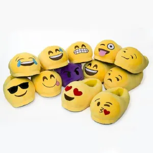 Emoticon - Smiley Shaped Plush Slippers (Fits Most Sizes)