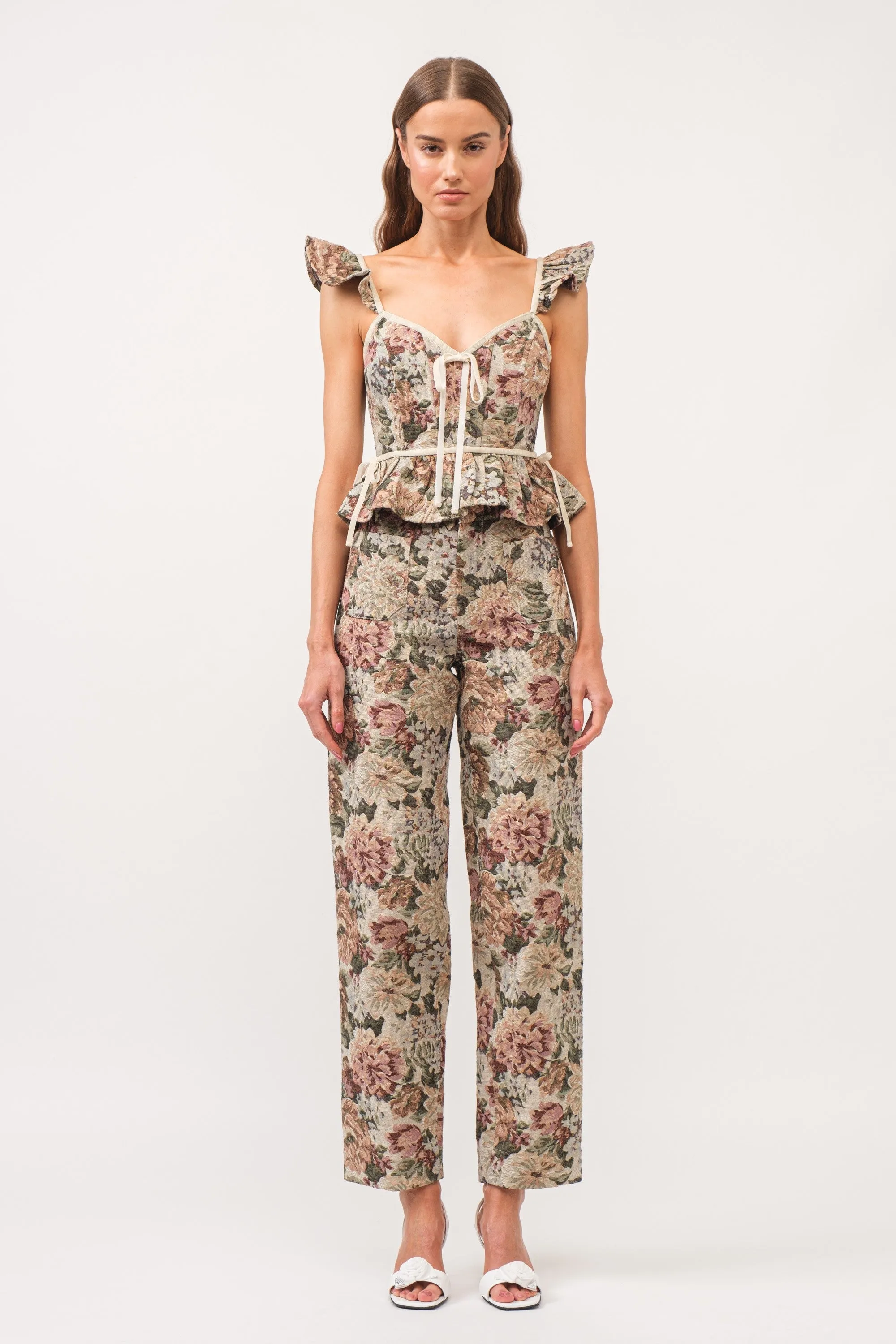 Floral Printed Jacquard Top