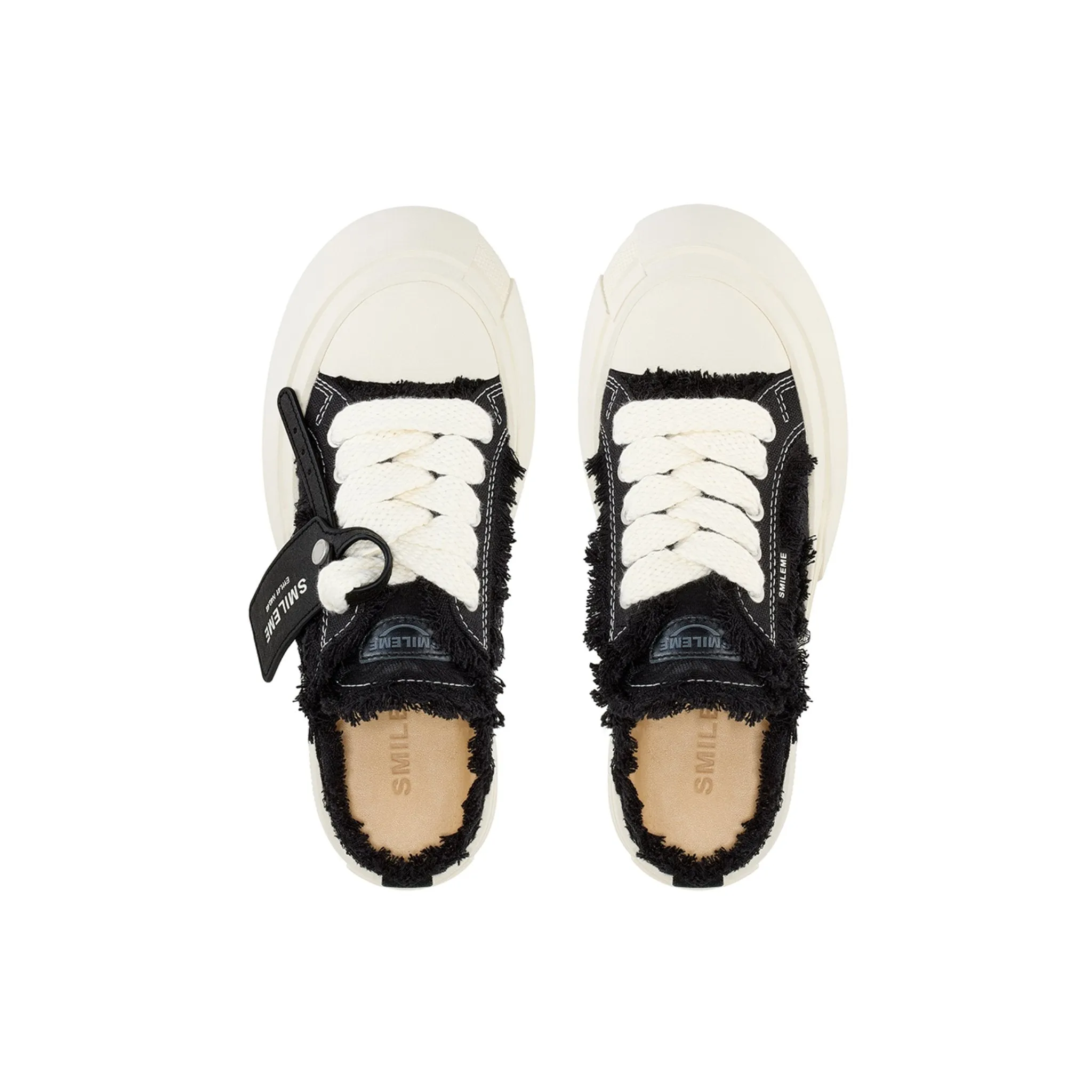 Fringed Slippers in Black