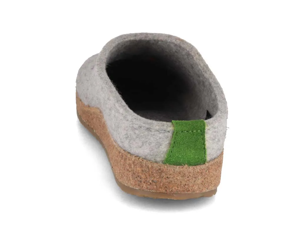 HAFLINGER Women Felt Clogs 'Grizzly Rübli', stone gray