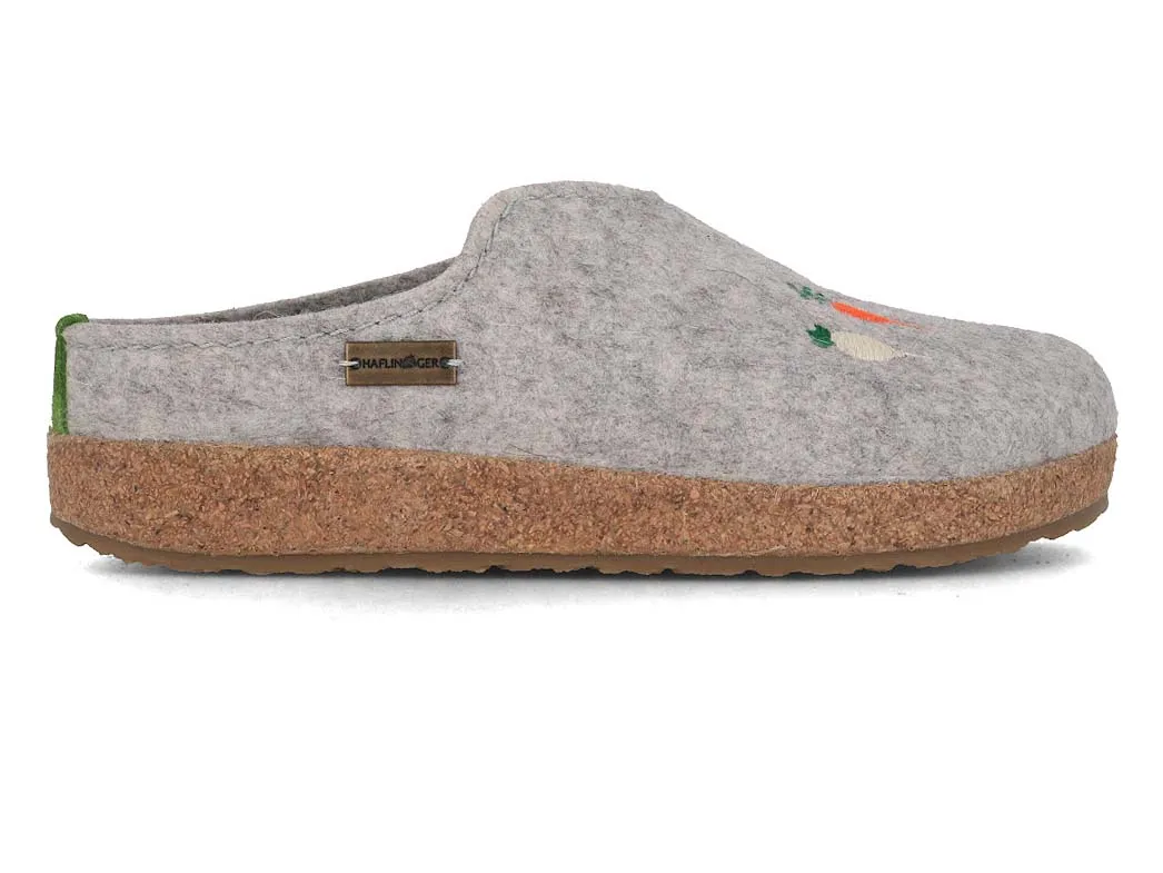 HAFLINGER Women Felt Clogs 'Grizzly Rübli', stone gray