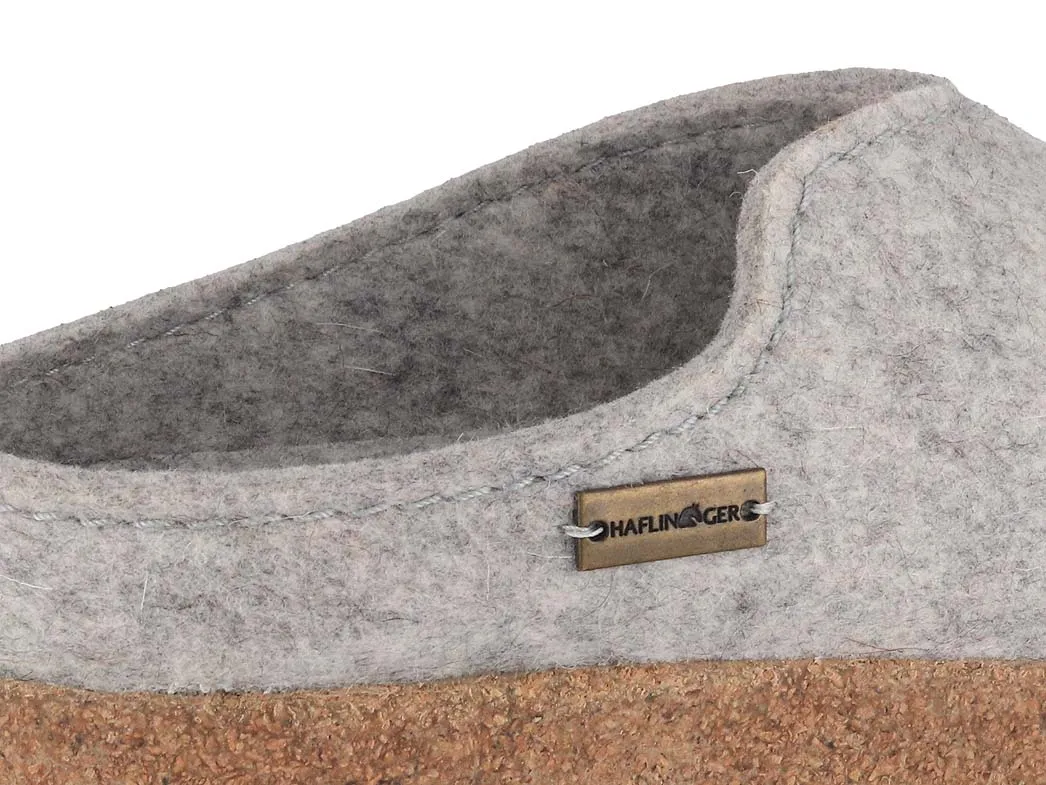 HAFLINGER Women Felt Clogs 'Grizzly Rübli', stone gray