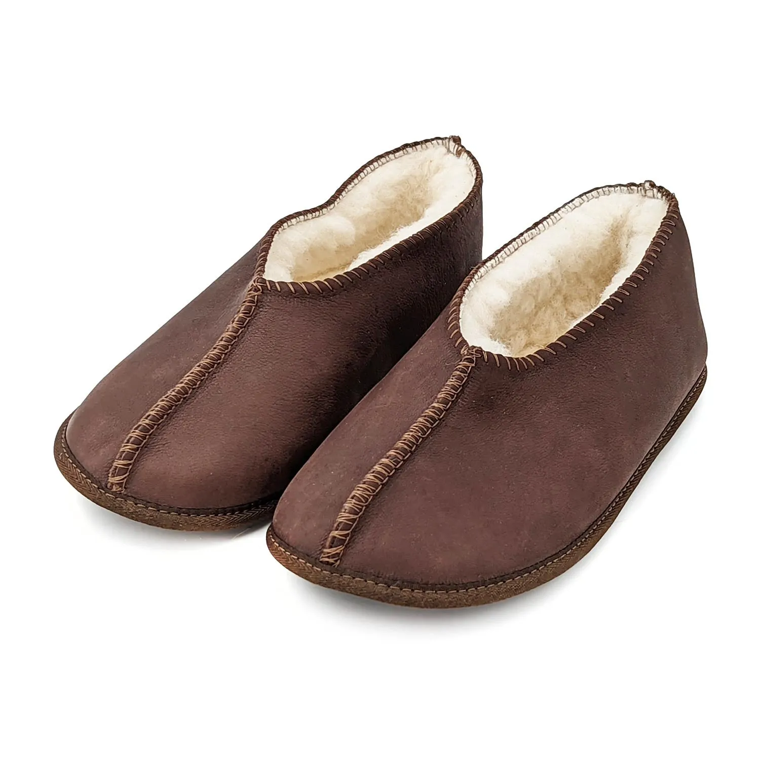 KARU Shloffy Leather Slippers - Choc Brown Soft-Sole