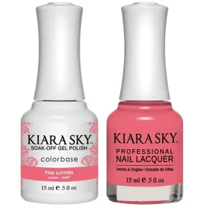 Kiara Sky Gel   Matching Lacquer - Pink Slippers #407 (Clearance)