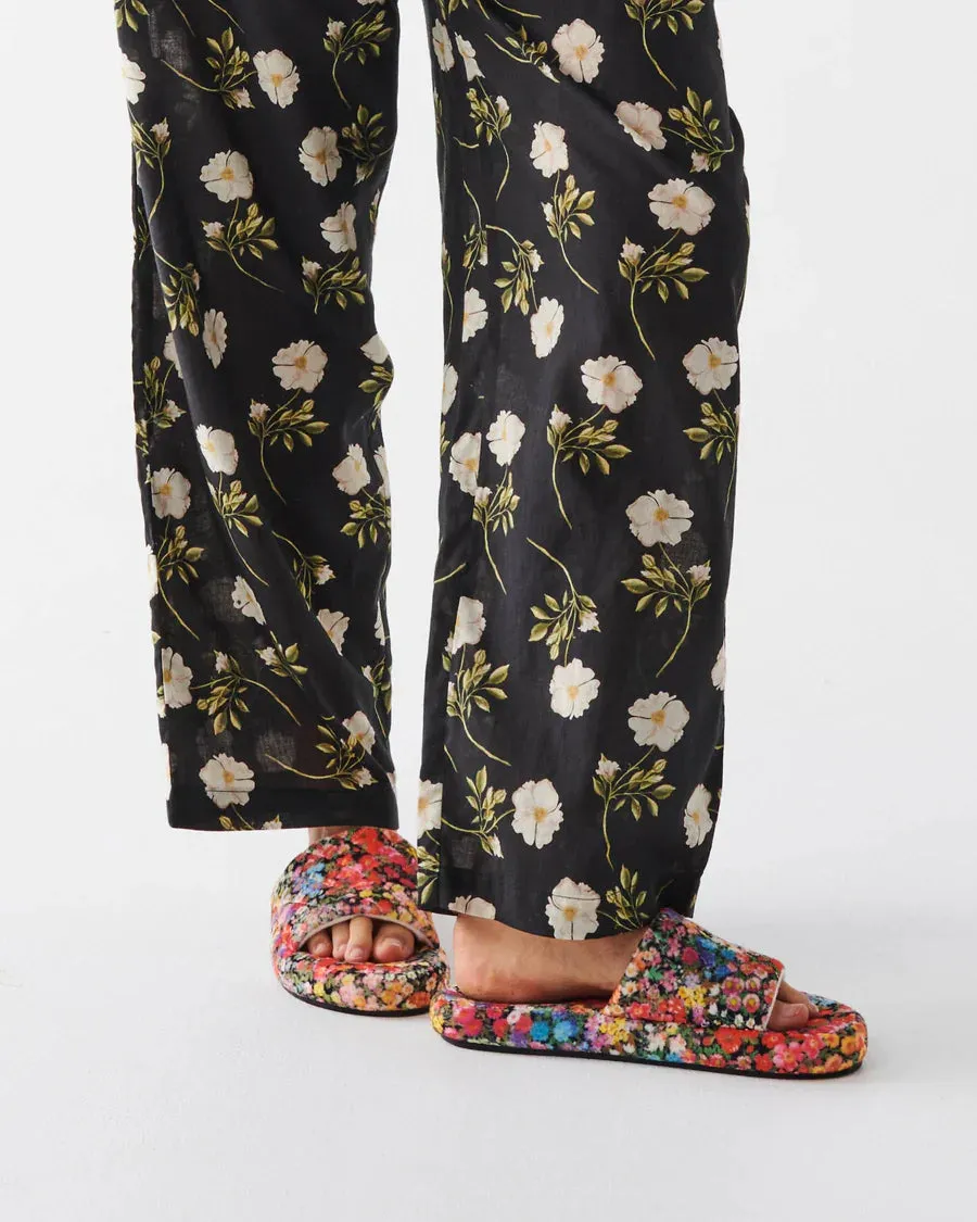 Kip & Co - Quilted Velvet Adult Slipper (Forever Floral Black)