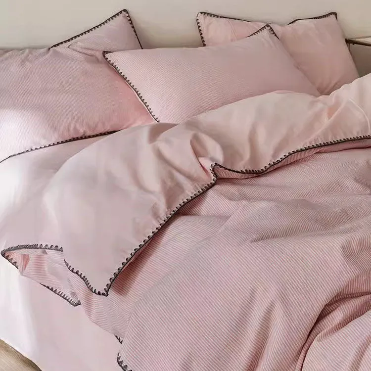 Light Luxury Pure Cotton Washed High-Grade four-piece Bed Set