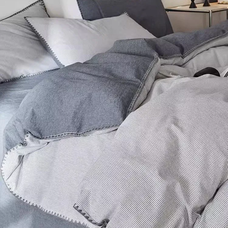 Light Luxury Pure Cotton Washed High-Grade four-piece Bed Set