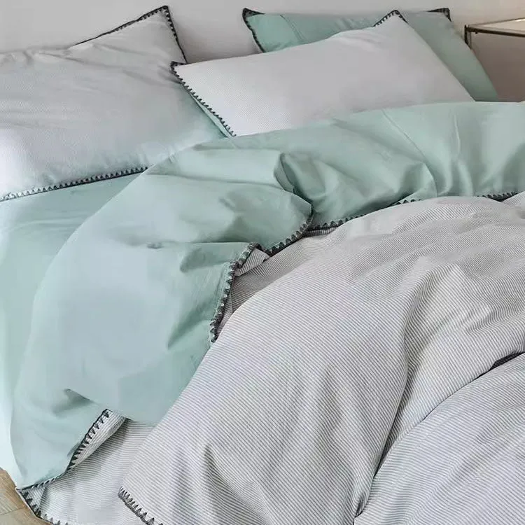 Light Luxury Pure Cotton Washed High-Grade four-piece Bed Set