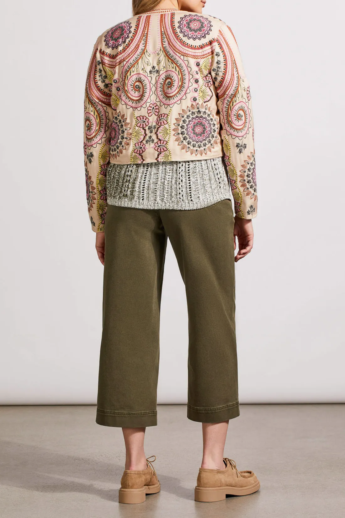 Lined Embroidered Crop Jacket