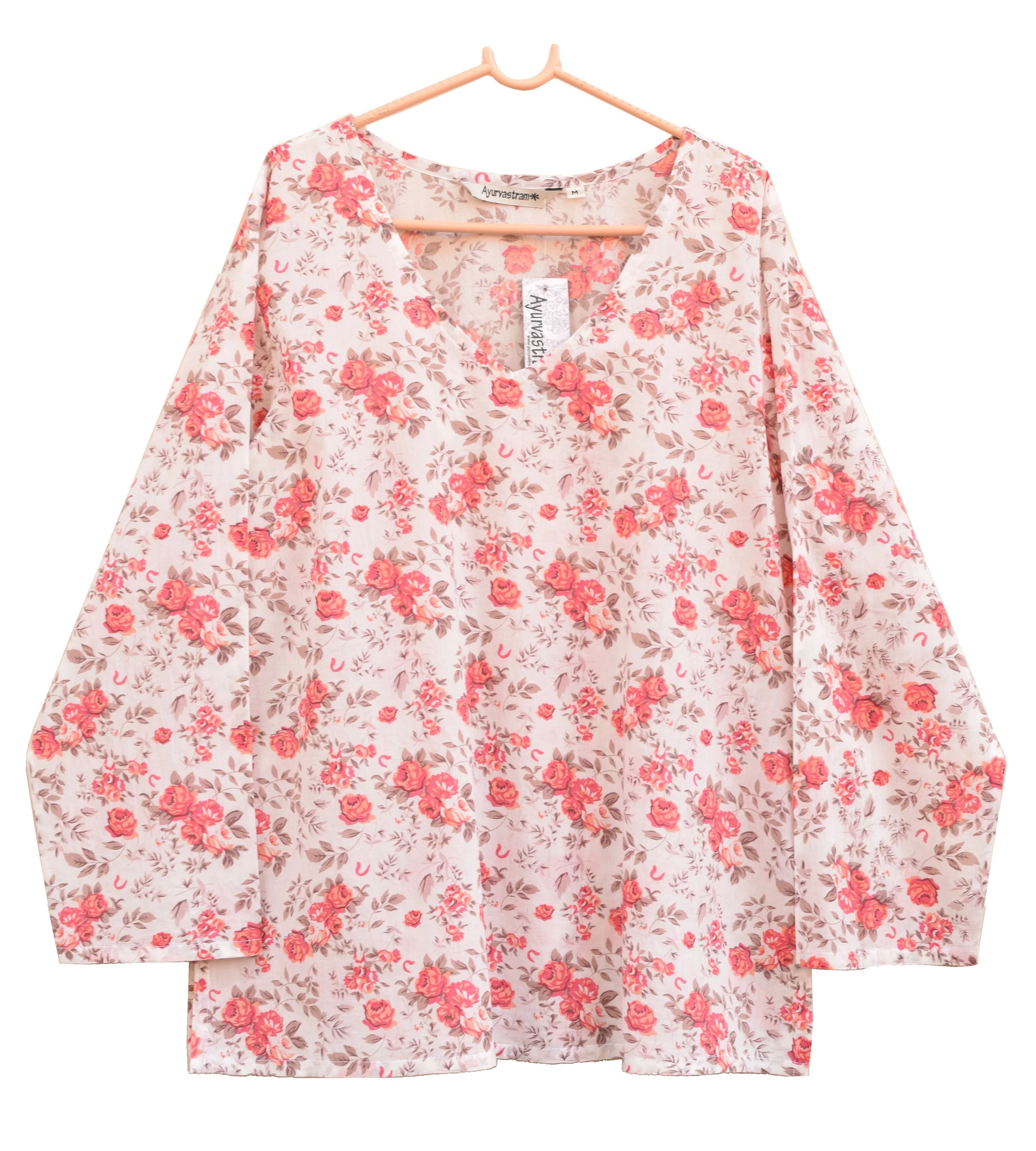 MANU Pure Cotton Hand Embroidered Tunic Top Blouse