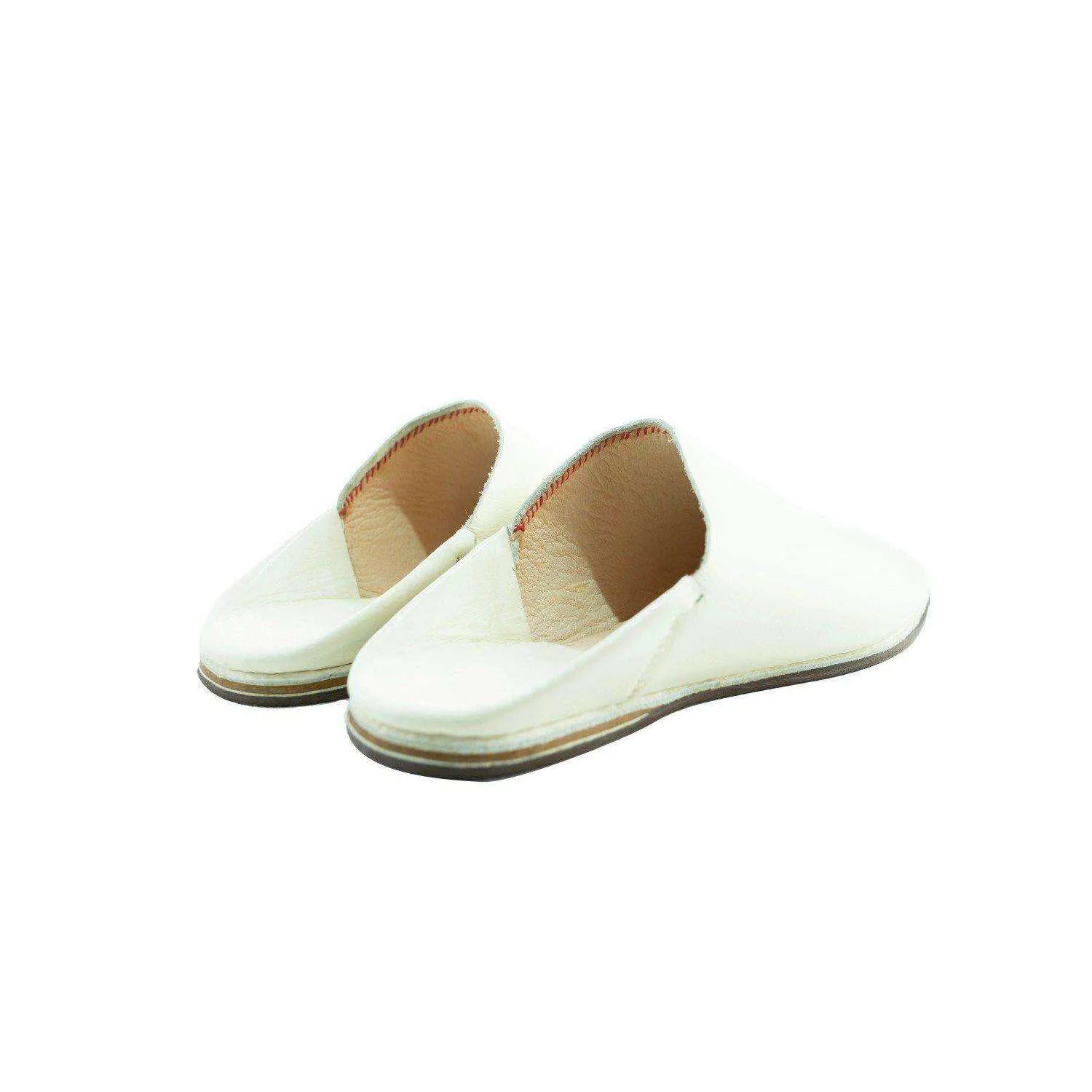 Men Leather Moroccan Slipper in White