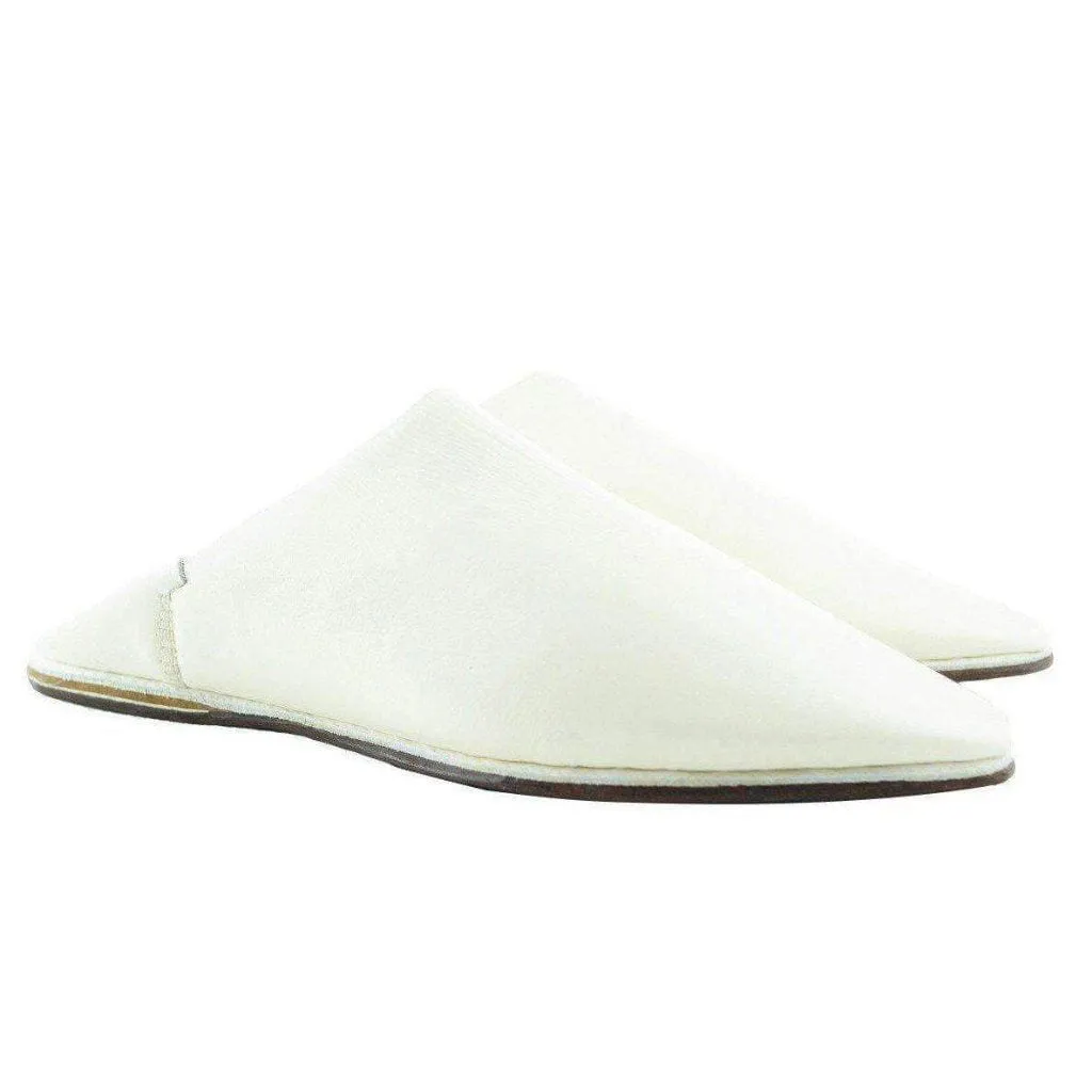 Men Leather Moroccan Slipper in White