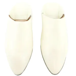 Men Leather Moroccan Slipper in White