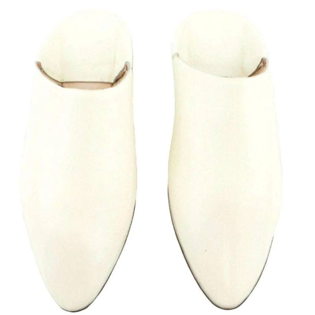 Men Leather Moroccan Slipper in White