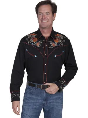 Men's Vintage Western Shirt Collection: Scully Boots & Guitars