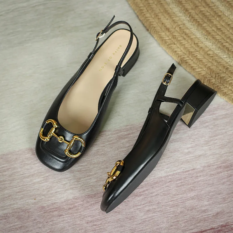Nude Block Heels Closed Toe Closed Toe Sandals Casual Shoes Comfortable