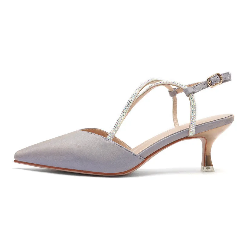 Nude Block Heels Closed Toe Sandals Women's Sandals