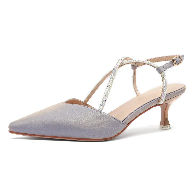 Nude Block Heels Closed Toe Sandals Women's Sandals