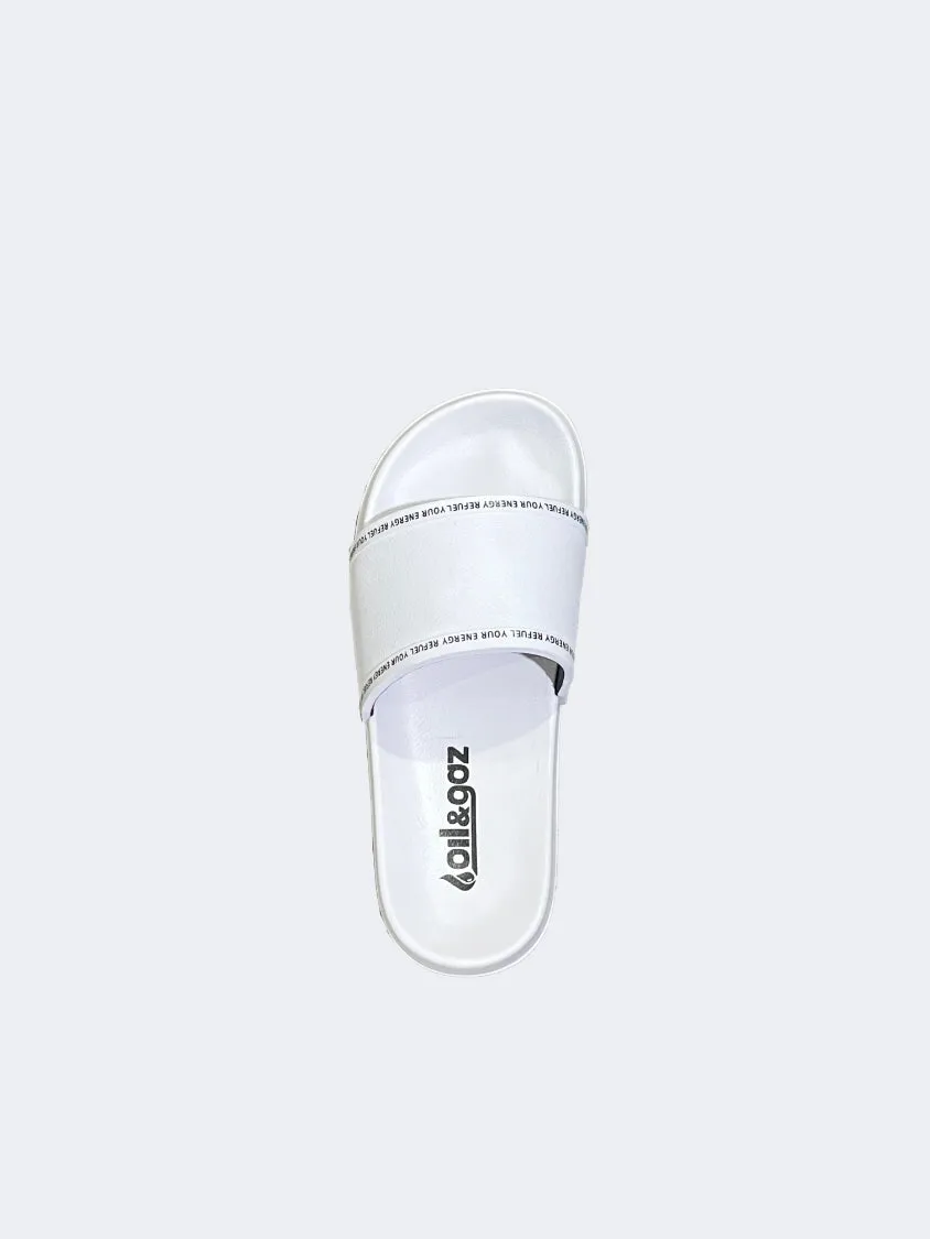 Oil And Gaz Open Slide Women Lifestyle Slippers White