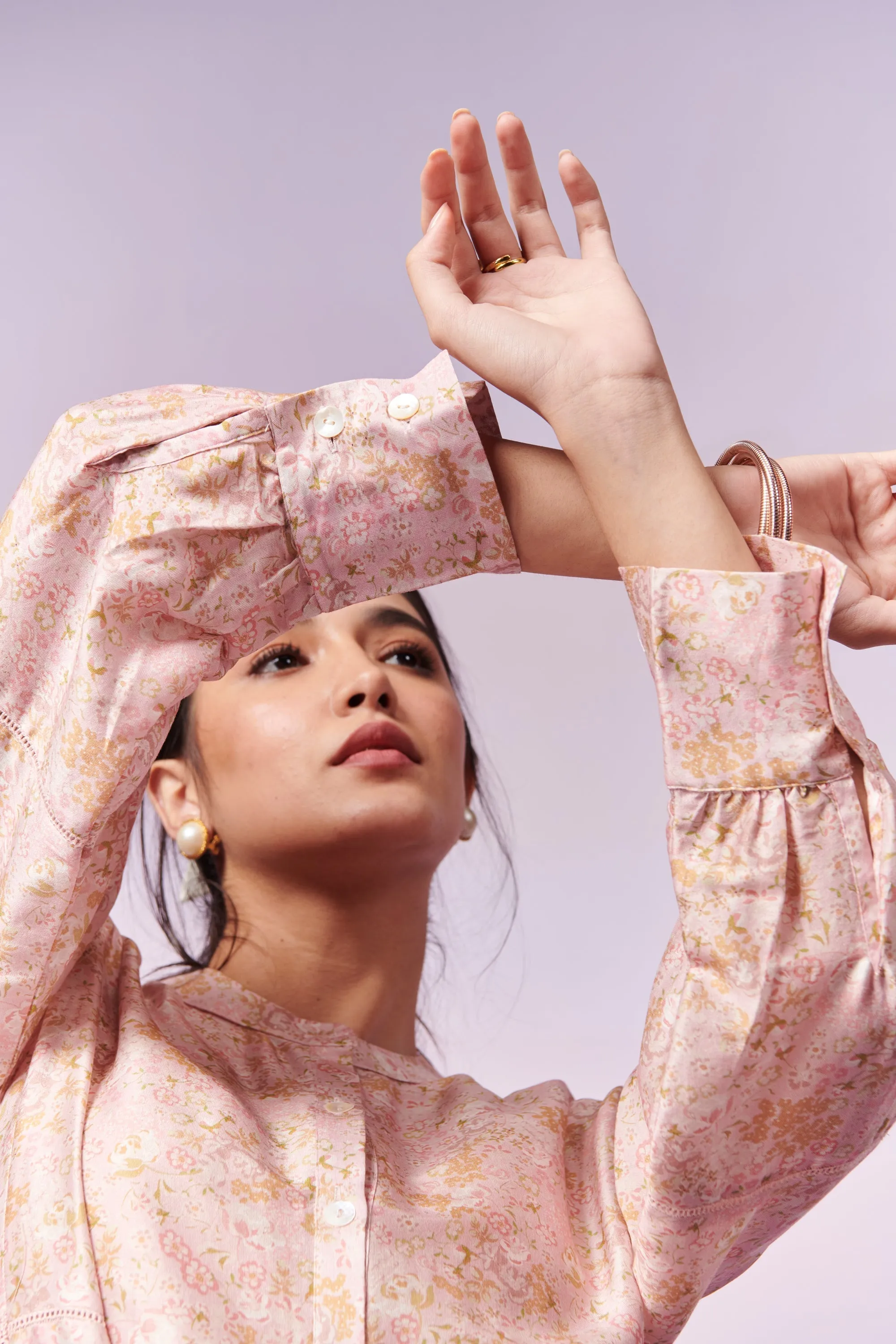Petite Blooms Kurta And Trousers Co-Ord Set