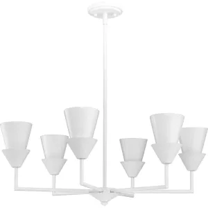 Pinellas Collection Six-Light White Plaster Contemporary Chandelier