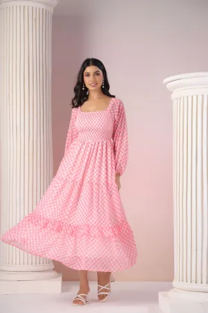 PINK GINGHAM MAXI