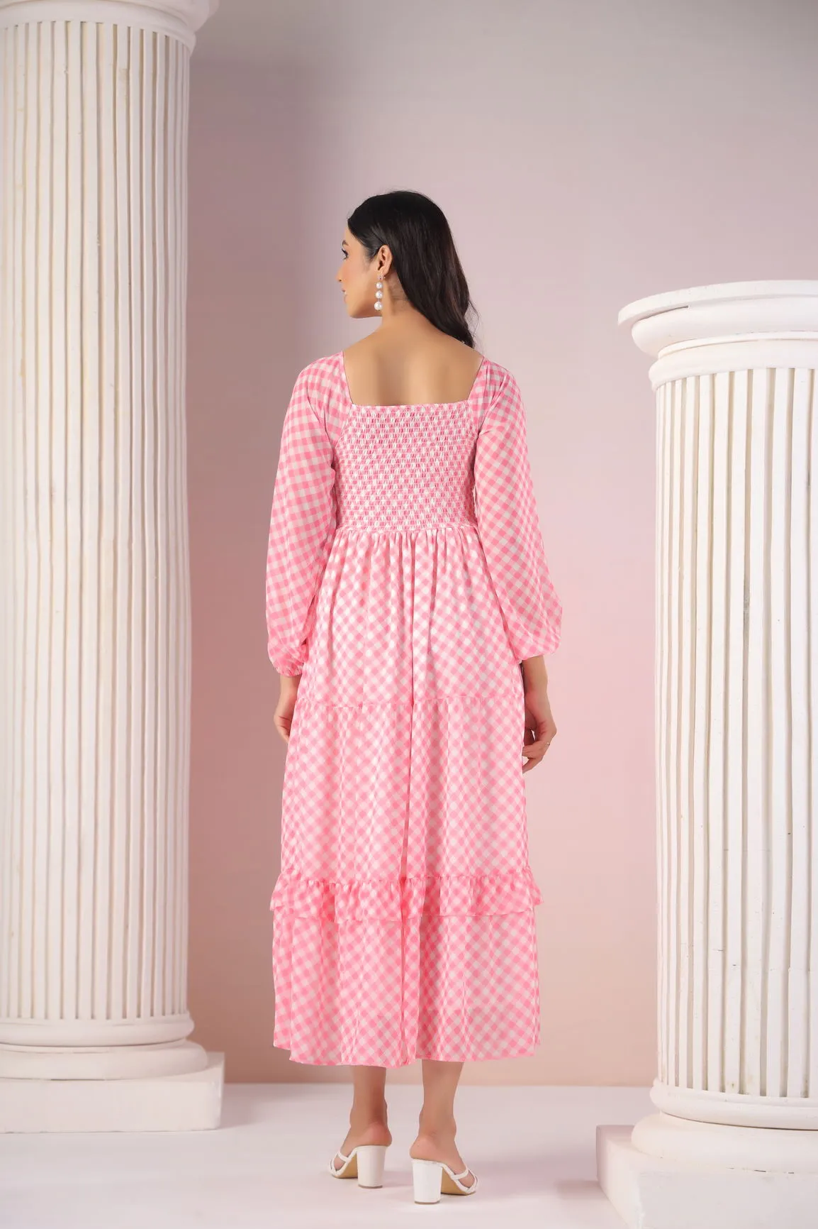 PINK GINGHAM MAXI