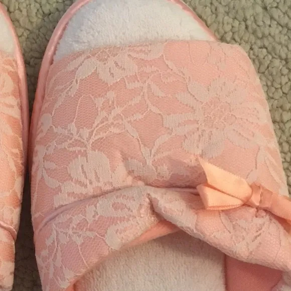Pink Lace Slippers