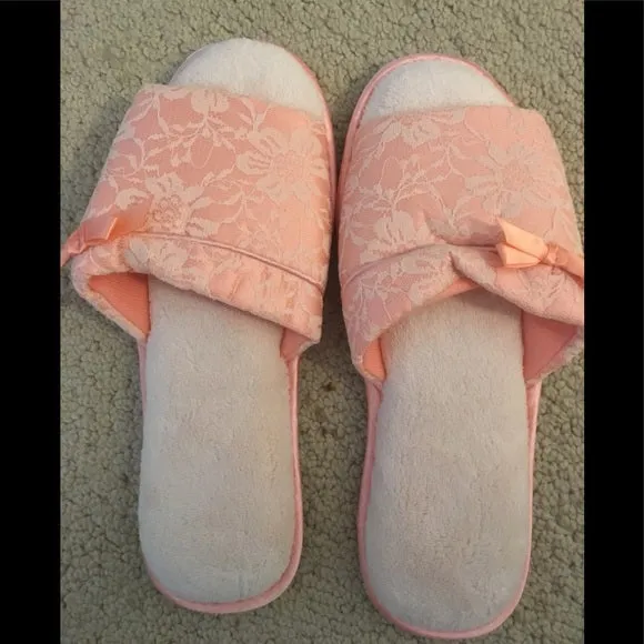 Pink Lace Slippers