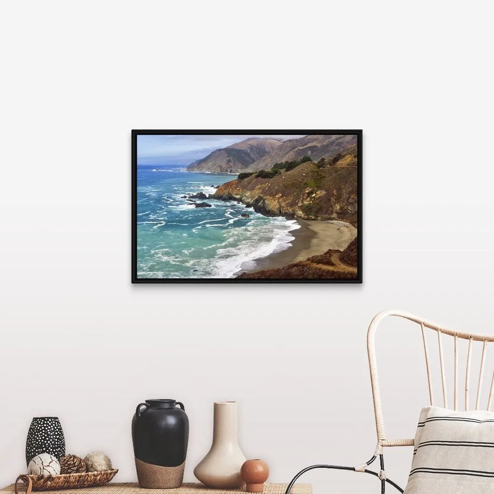 "California coast" Black Float Frame Canvas Art