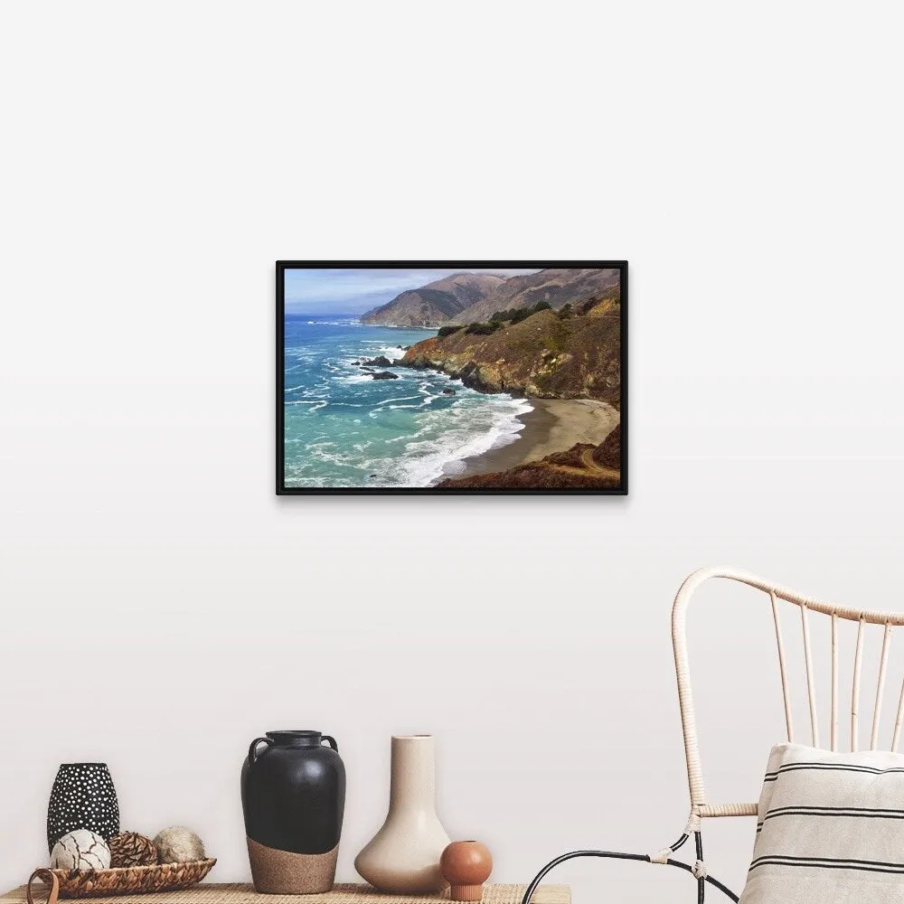 "California coast" Black Float Frame Canvas Art