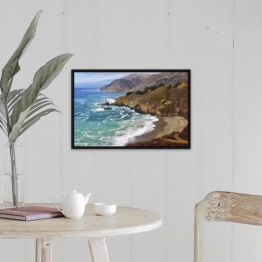 "California coast" Black Float Frame Canvas Art
