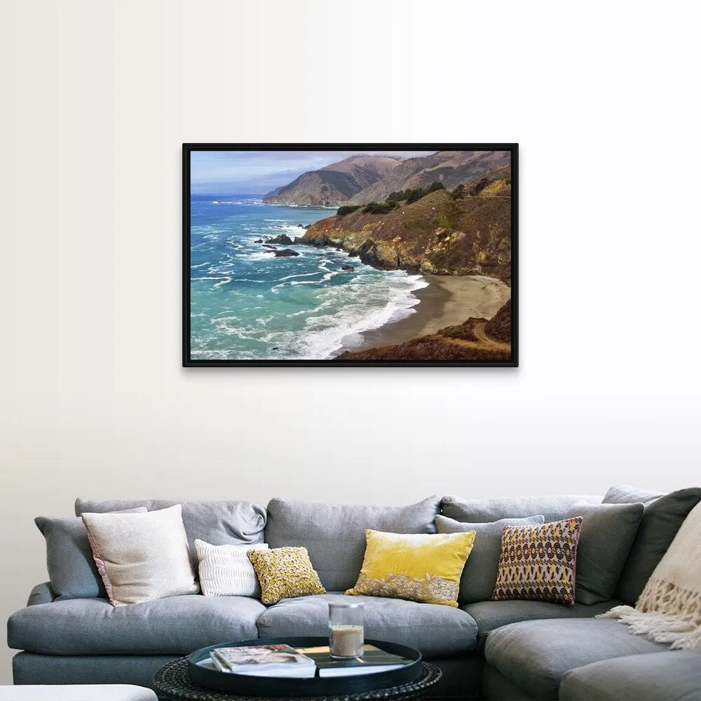 "California coast" Black Float Frame Canvas Art
