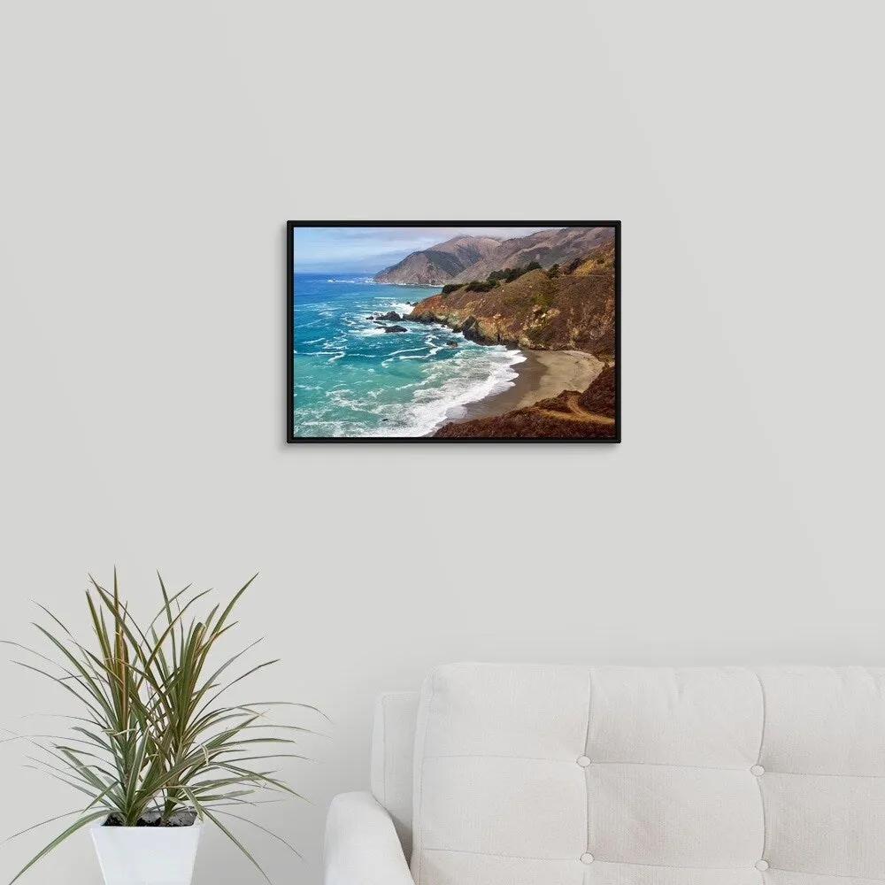 "California coast" Black Float Frame Canvas Art