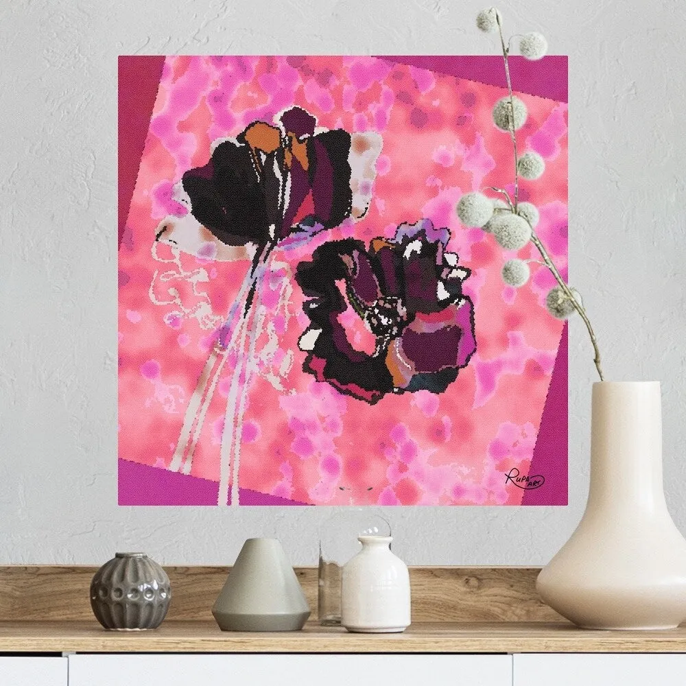 "Geometric Pink Floral" Poster Print