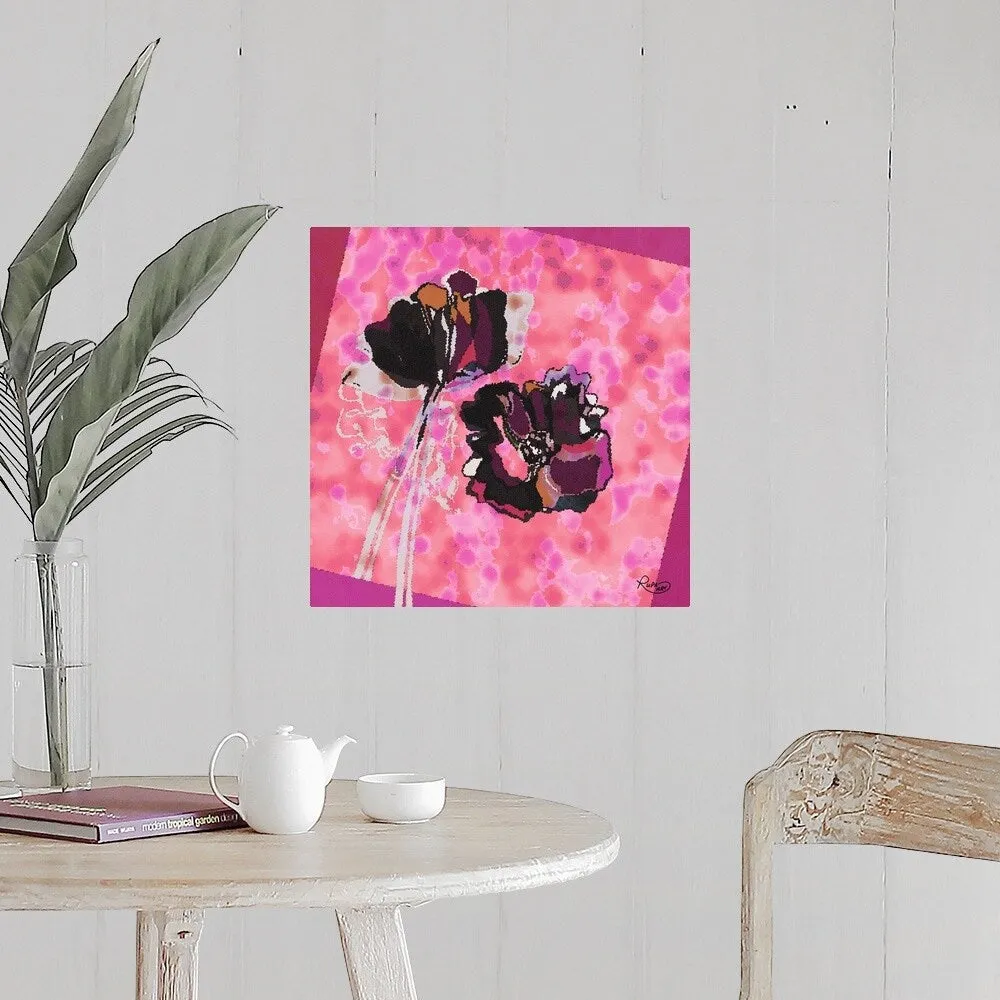 "Geometric Pink Floral" Poster Print