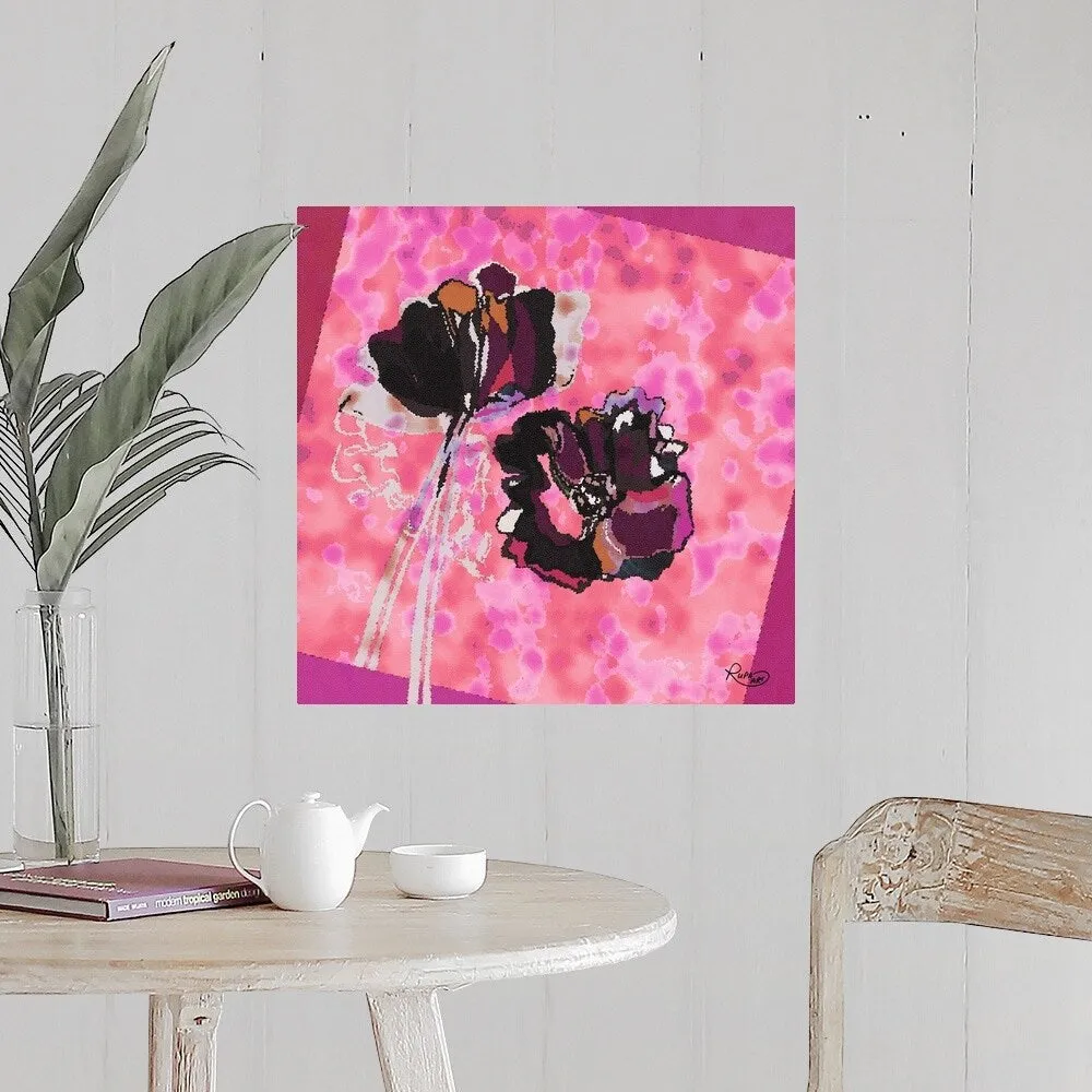 "Geometric Pink Floral" Poster Print