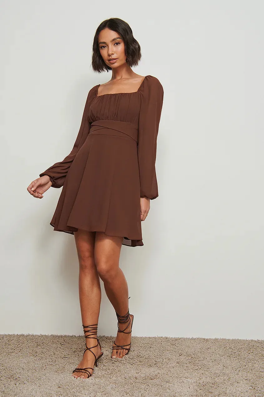 Recycled Long Sleeve Ruched Detail Dress