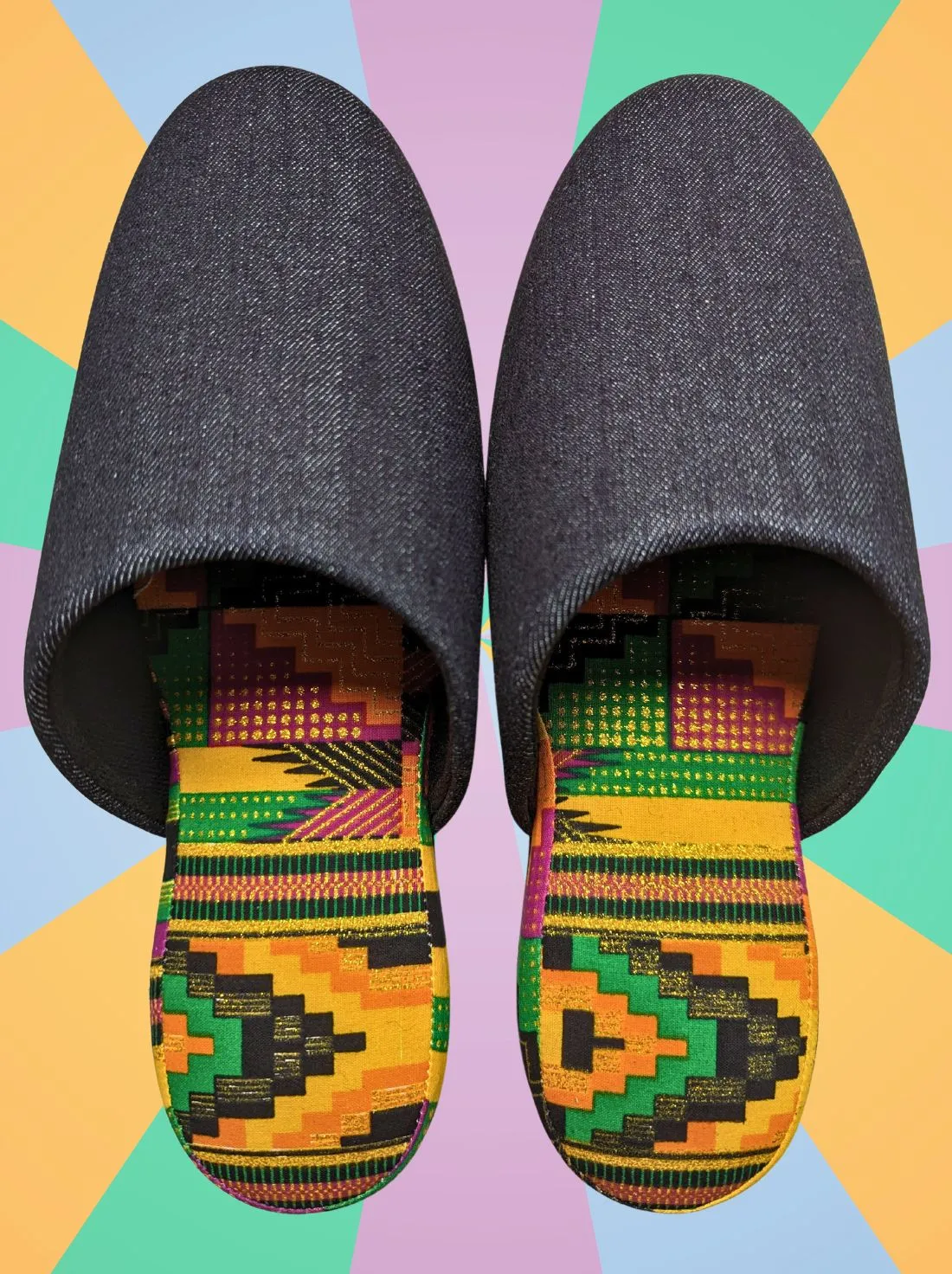 SALE Large | Denim Mix Slippers 2023AW-L04 lamé