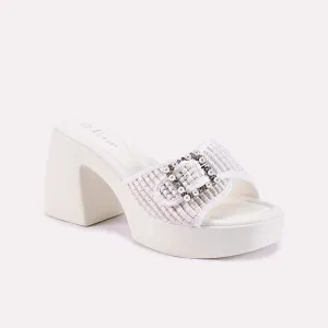 Sia White Heel Slippers 0412678