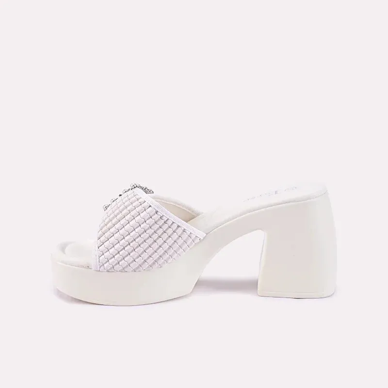 Sia White Heel Slippers 0412678