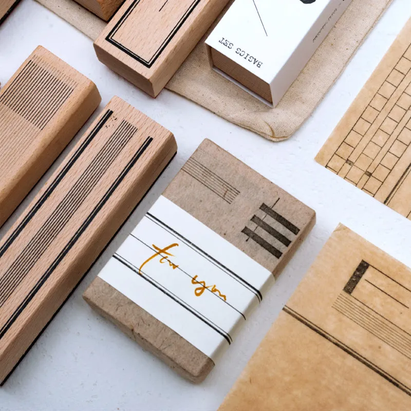 Simple Frame Border Wooden Rubber Stamp