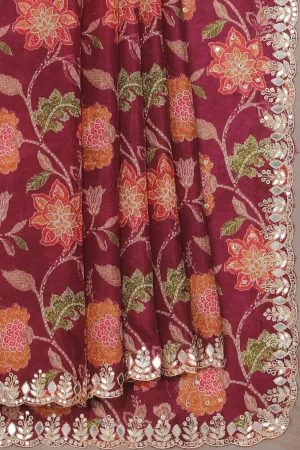 Simple Yet Elegant Plum Pink Saree