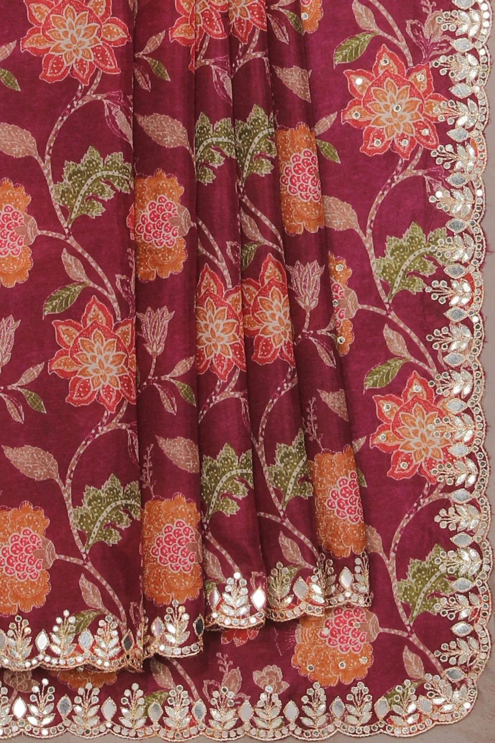 Simple Yet Elegant Plum Pink Saree