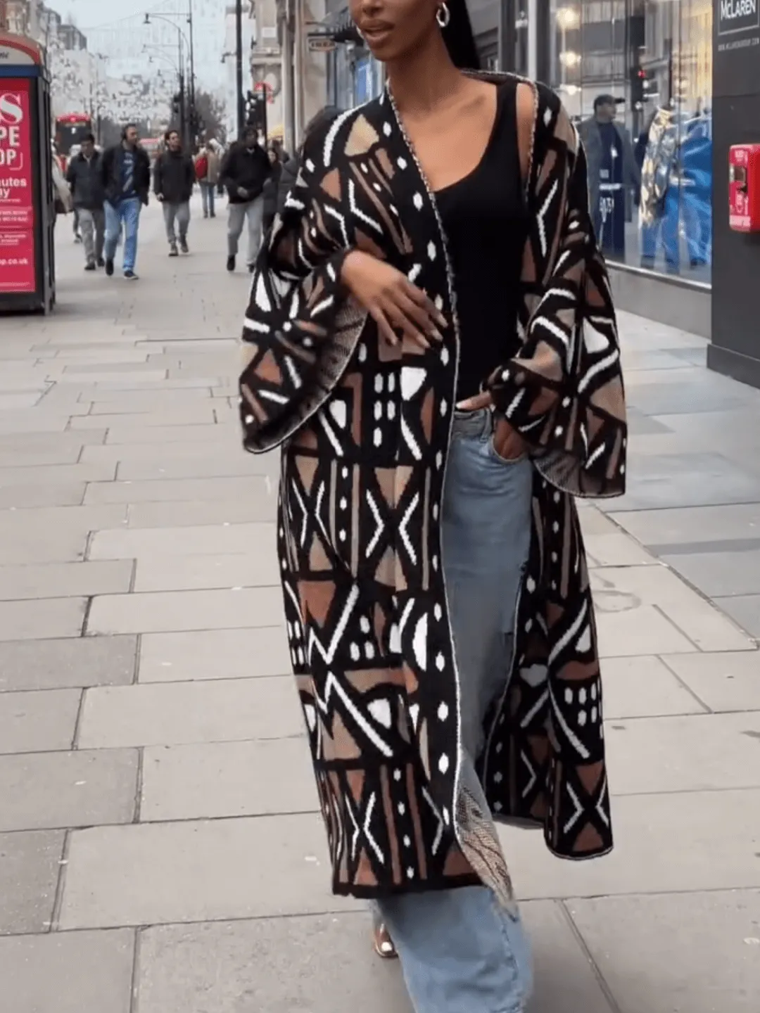 Stylish Long Printed Coat
