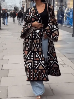 Stylish Long Printed Coat