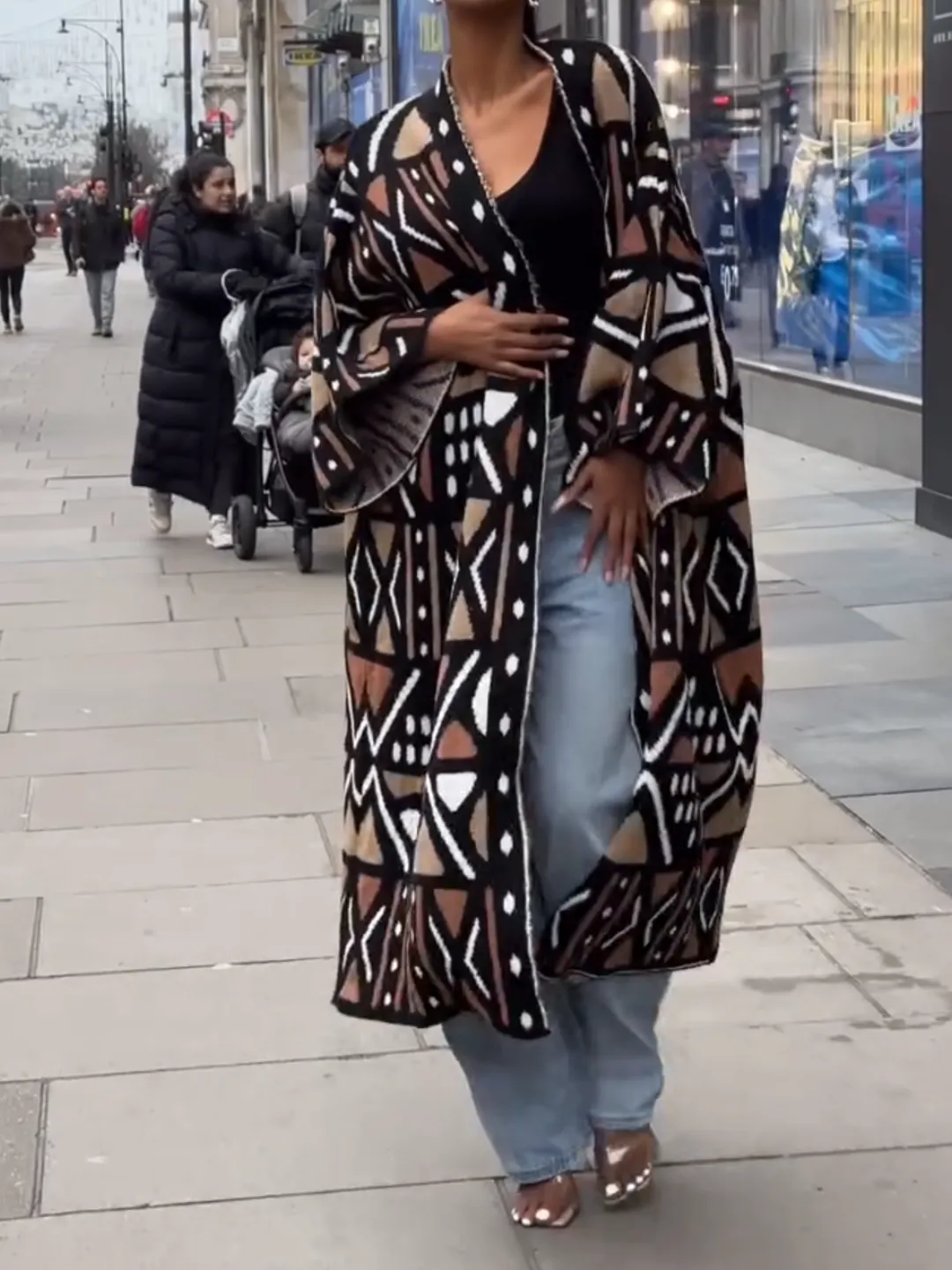 Stylish Long Printed Coat