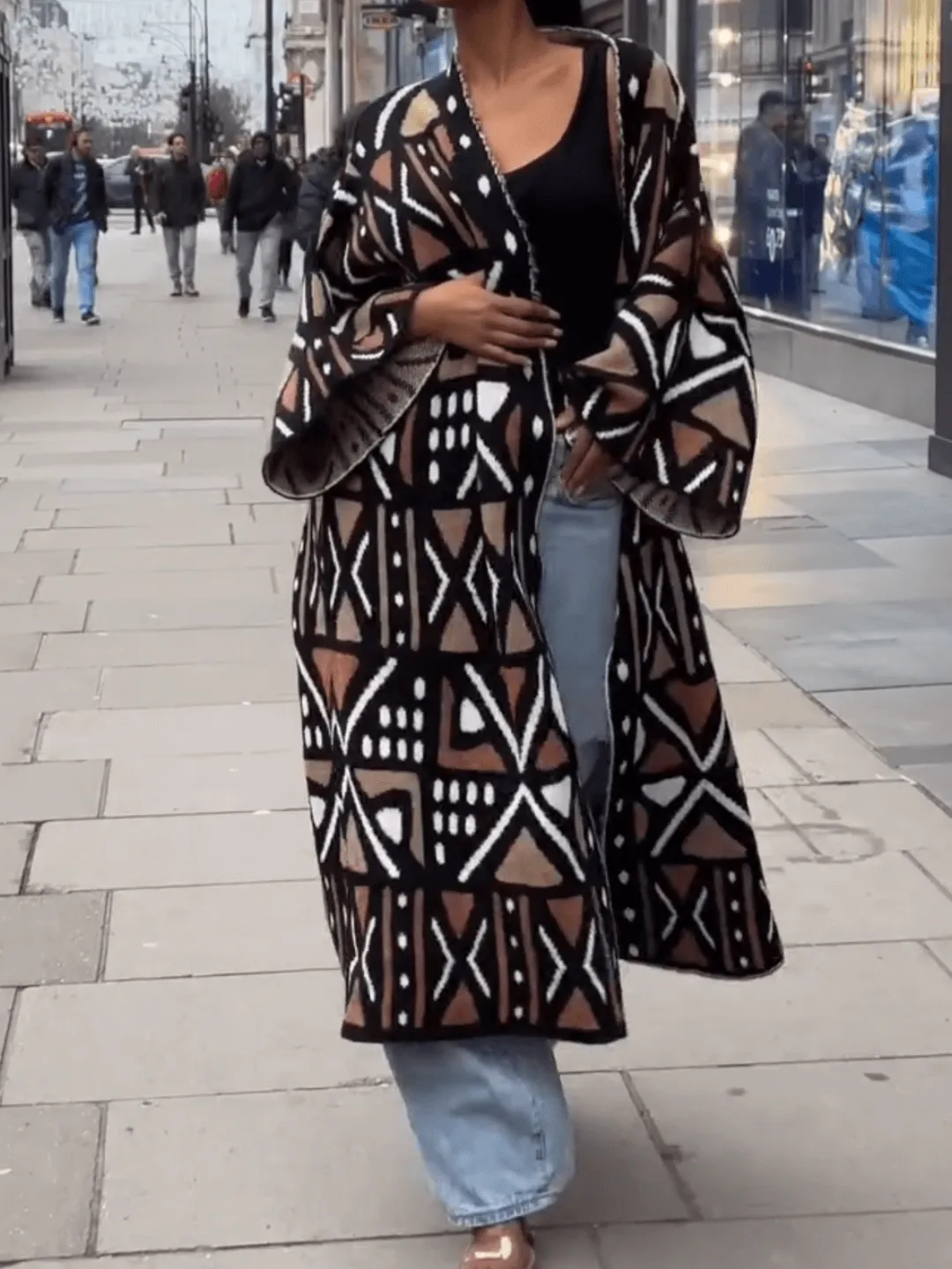Stylish Long Printed Coat