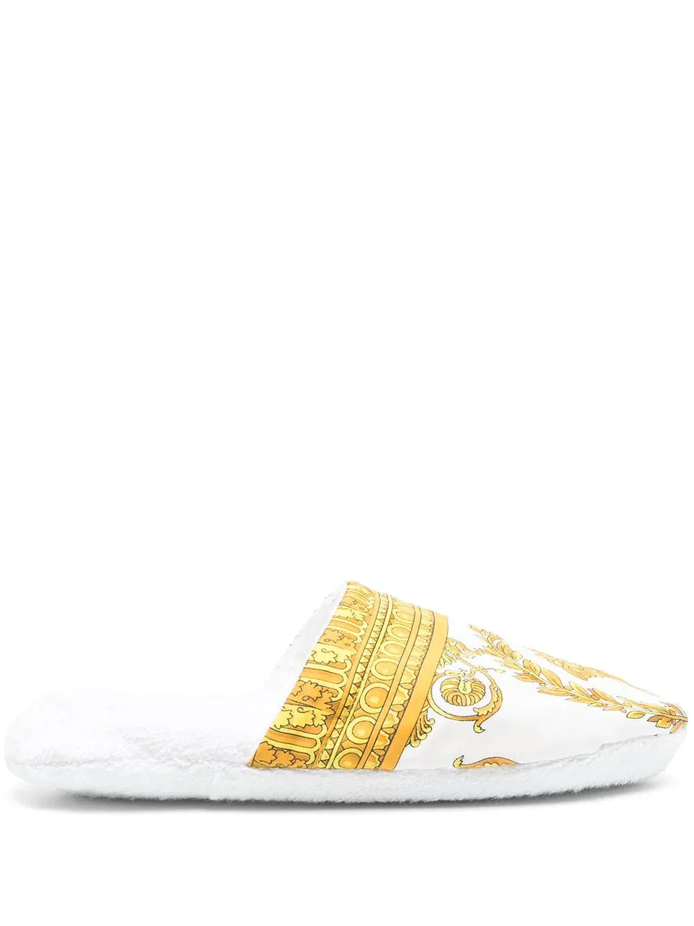 Versace White Medusa Barocco Slippers