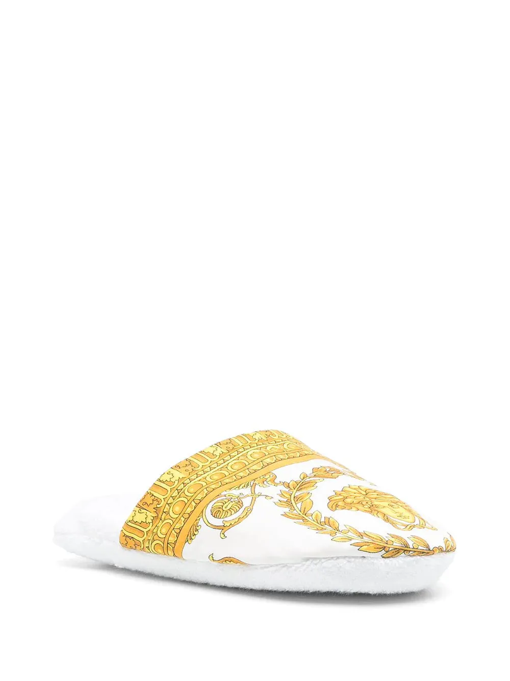 Versace White Medusa Barocco Slippers